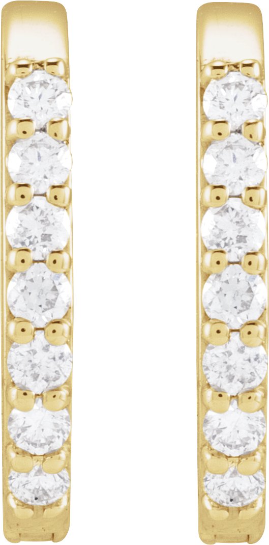 14K Yellow 1/6 CTW Natural Diamond 15 mm Hoop Earrings