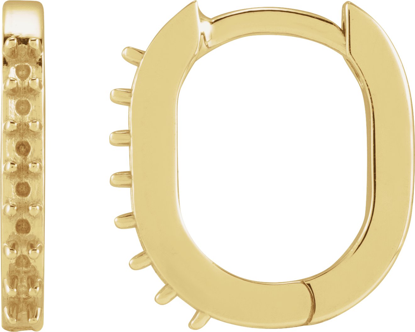 14K Yellow Accented 15 mm Hinged Hoop Earring Mounting