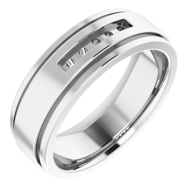 Grooved Channel-Set Five-Stone Band