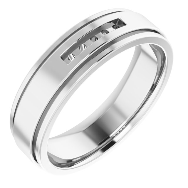 Grooved Channel-Set Five-Stone Band