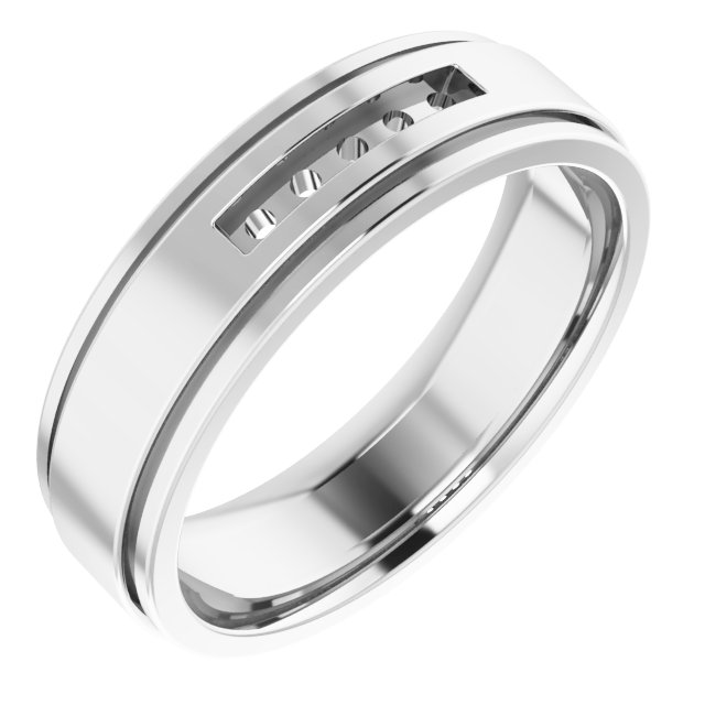 Grooved Channel-Set Five-Stone Band