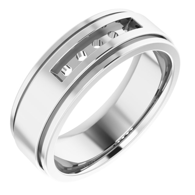 Grooved Channel-Set Five-Stone Band