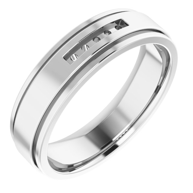 Grooved Channel-Set Five-Stone Band