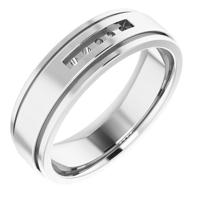 Grooved Channel-Set Five-Stone Band