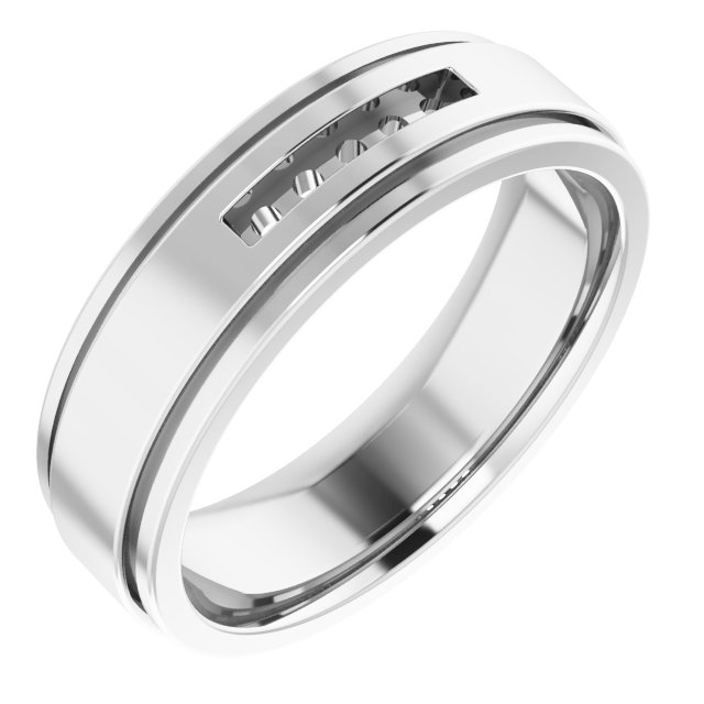 Grooved Channel-Set Five-Stone Band