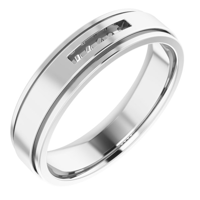 Grooved Channel-Set Five-Stone Band
