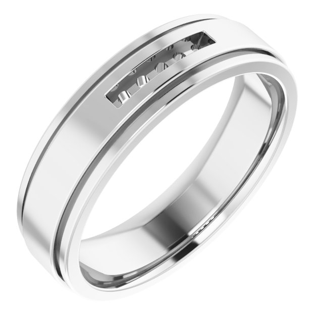 Grooved Channel-Set Five-Stone Band