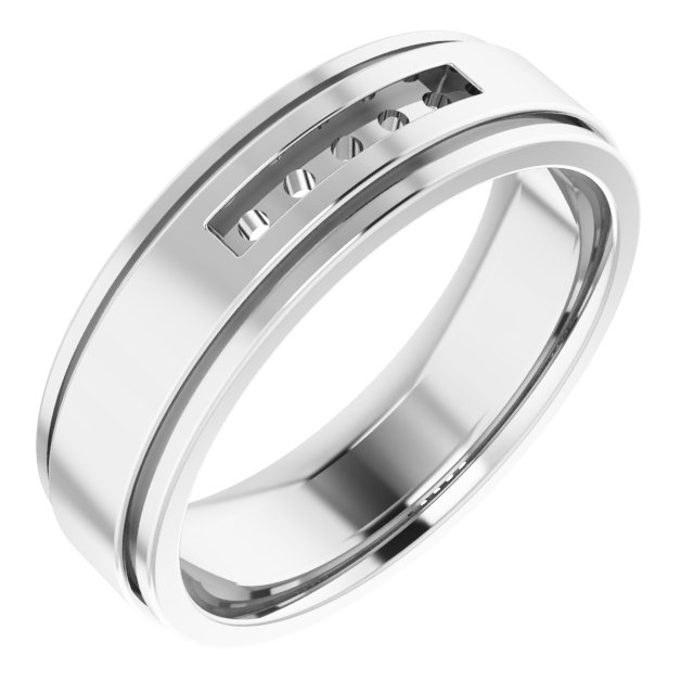 Grooved Channel-Set Five-Stone Band