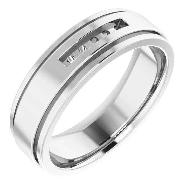 Grooved Channel-Set Five-Stone Band