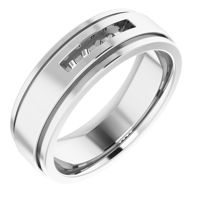Grooved Channel-Set Five-Stone Band