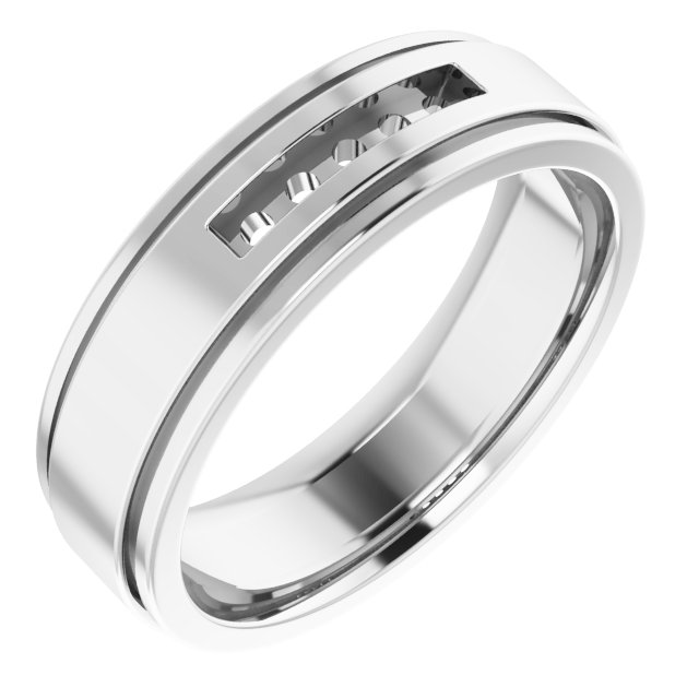 Grooved Channel-Set Five-Stone Band