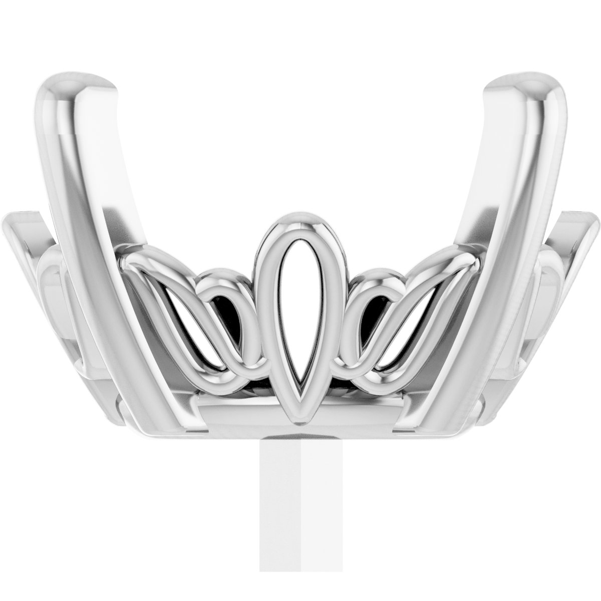 4-Prong Tapered Scroll Peg Setting