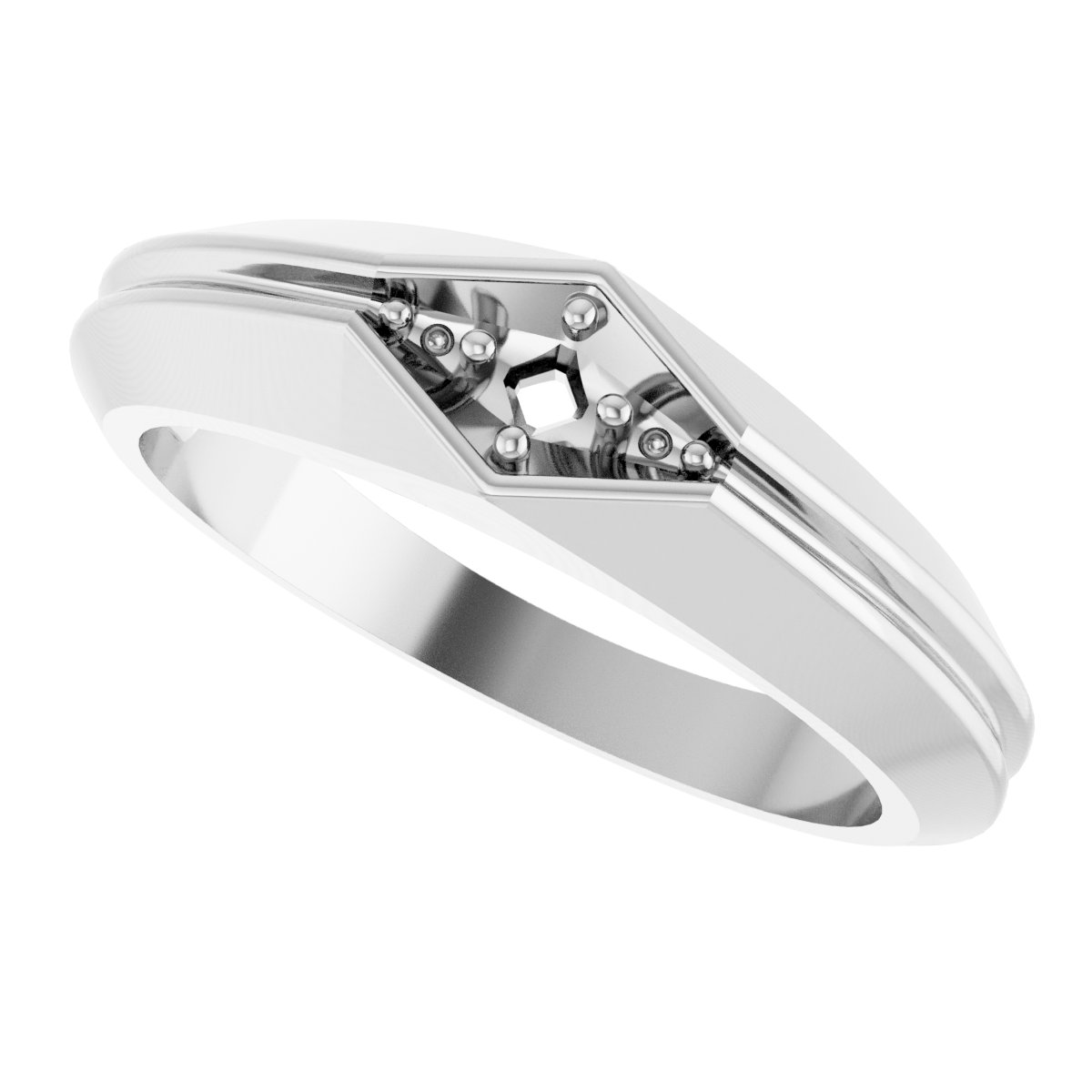 2.3 x 2.3 mm Asscher Band Mounting view 5