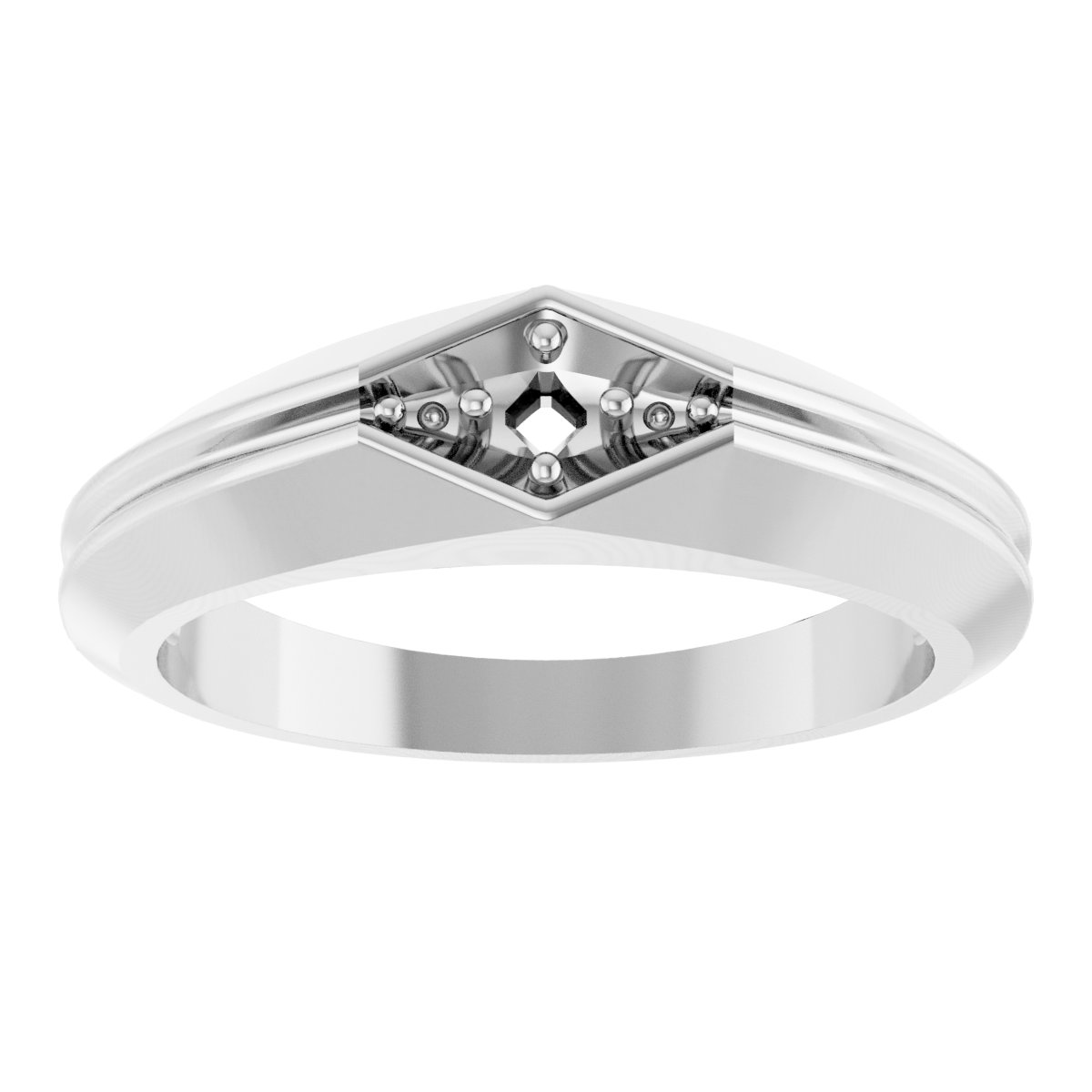 2.3 x 2.3 mm Asscher Band Mounting view 3