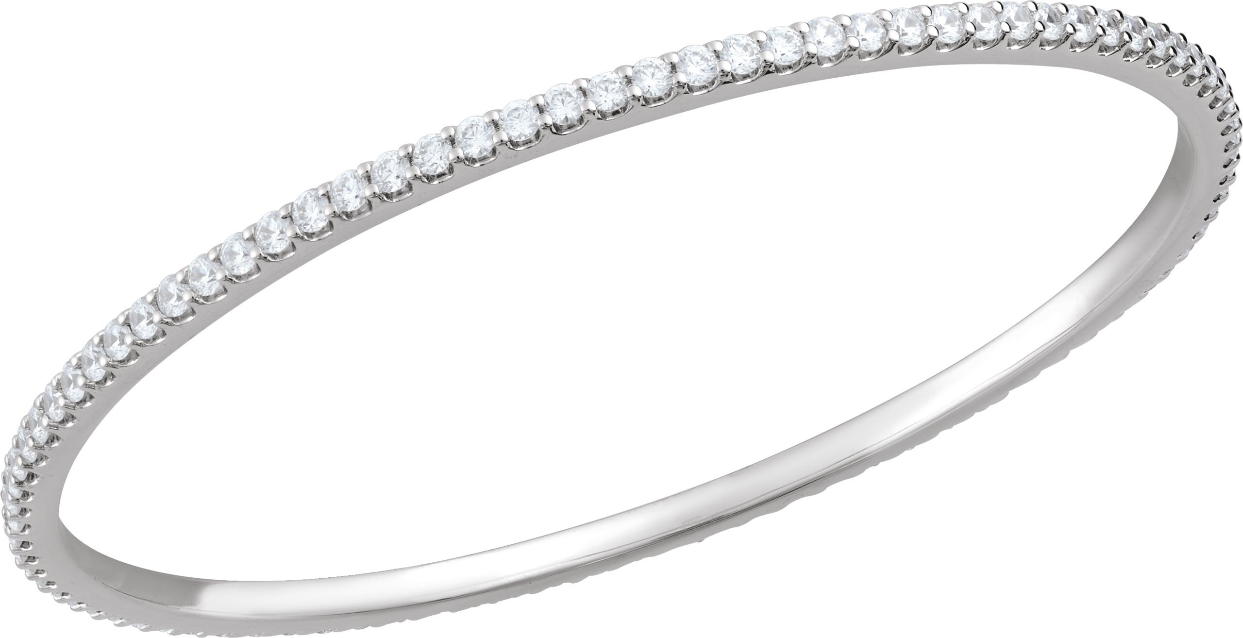 14K White 4 CTW Lab-Grown Diamond Stackable Bangle 8 Bracelet