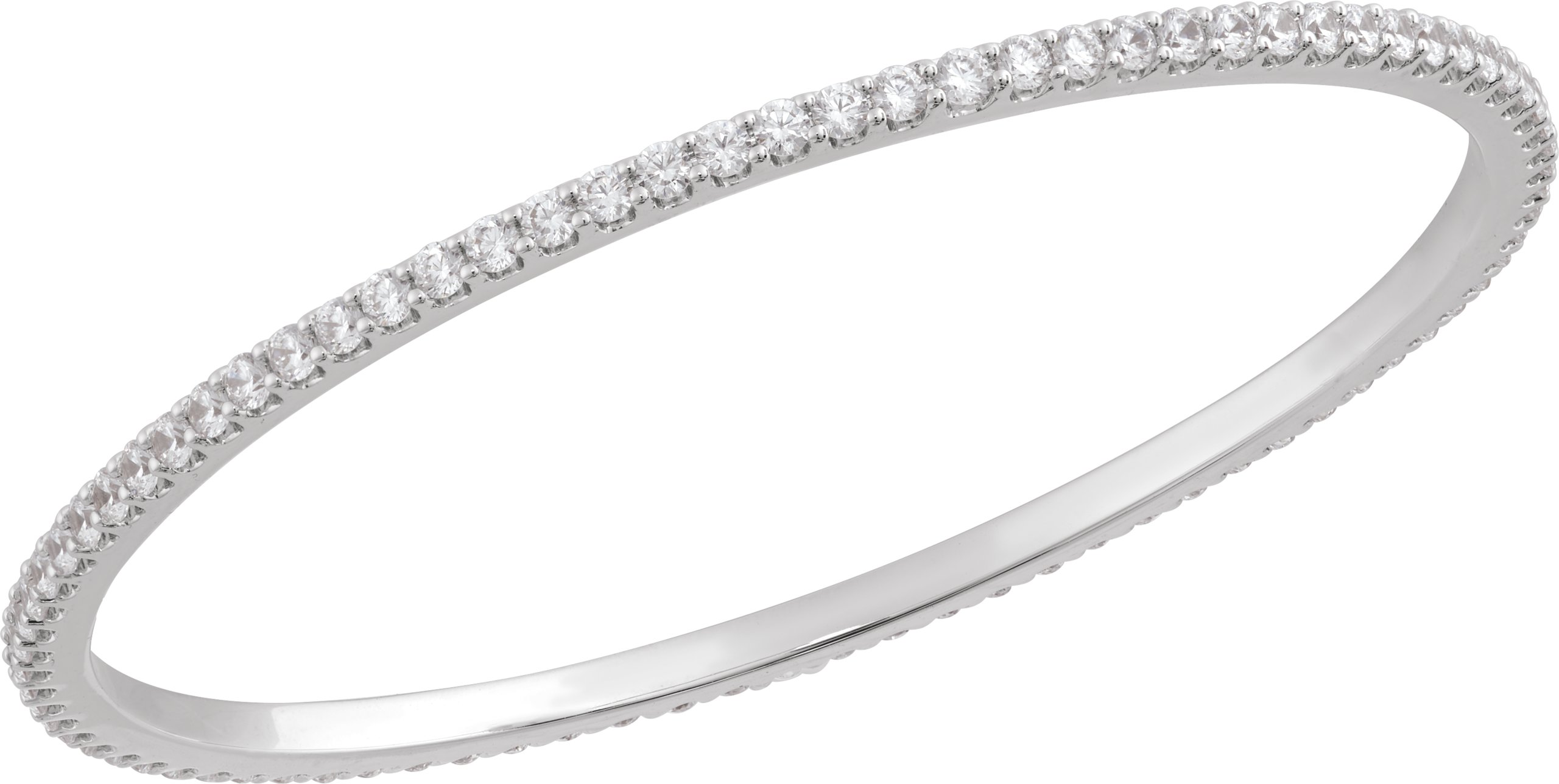 14K White 5 CTW Lab-Grown Diamond Stackable Bangle 8 Bracelet