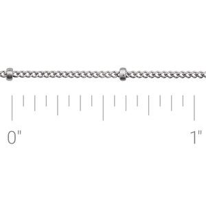 Sterling Silver 1 mm Beaded Curb Chain by the Inch