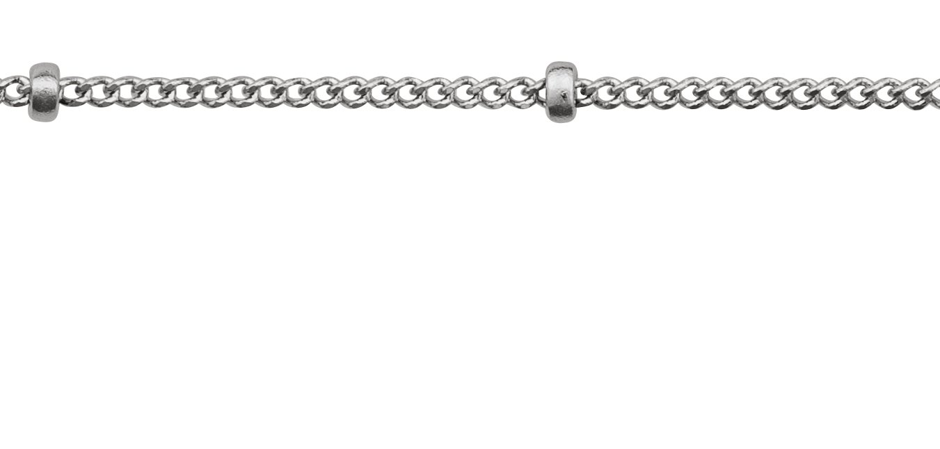 Recycled Metal 1 mm Beaded Curb Chain by the Inch view 2