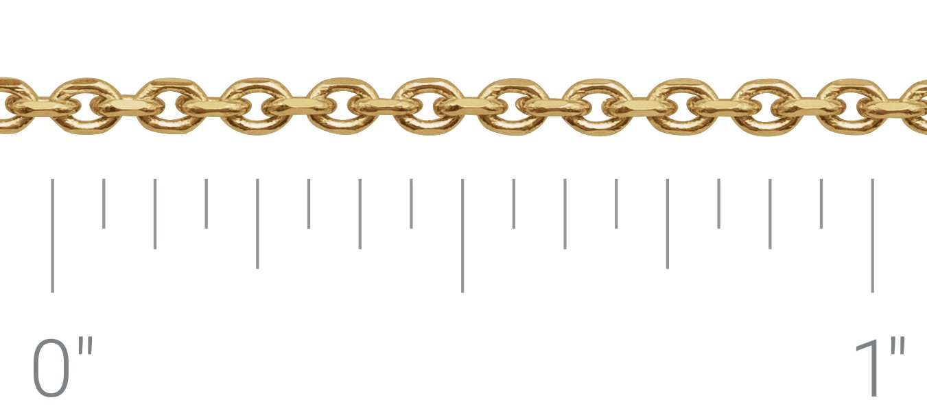 14K Yellow 1.75 mm Diamond-Cut Cable Chain by the Inch