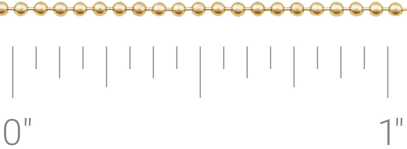 14K Yellow 1 mm Hollow Bead Chain by the Inch