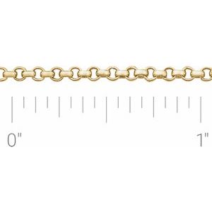 14K Yellow 2 mm Rolo Chain by the Inch