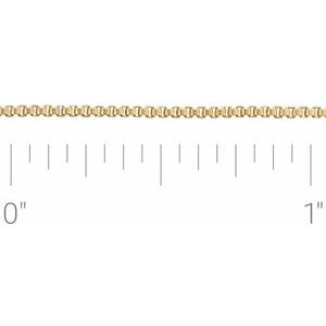 14K Yellow 1 mm Box Chain by the Inch