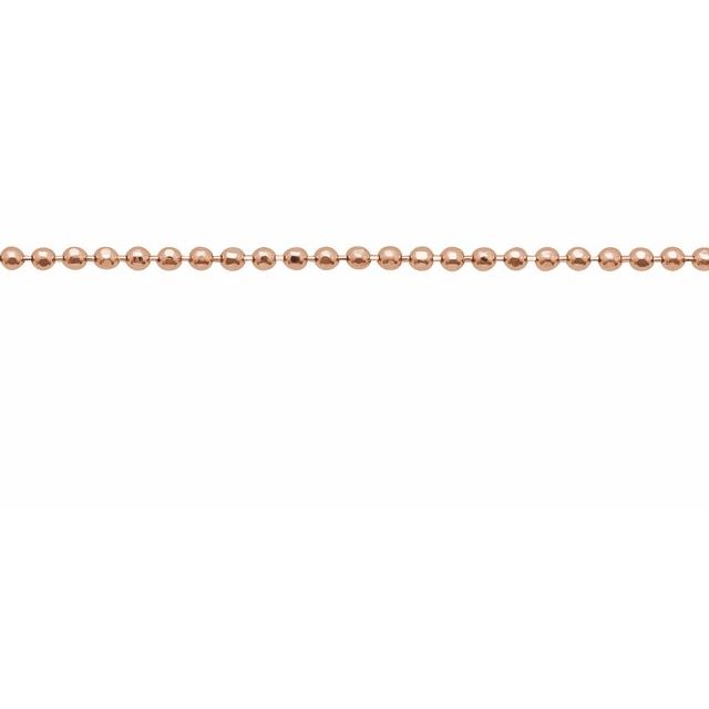14K Rose 1 mm Diamond-Cut Bead Chain by the Inch