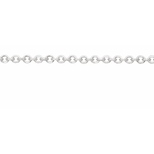 18K White 1.5 mm Cable Chain by the Inch