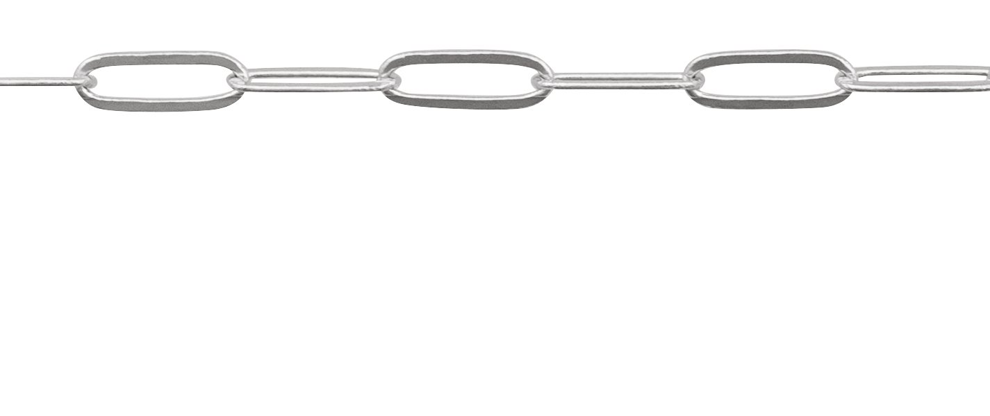 Recycled Metal 2 mm Ultra-Lightweight Paperclip-Style Chain by the Inch view 2