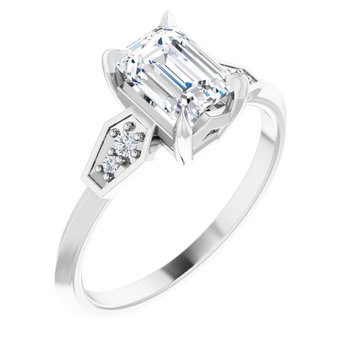 accented engagement ring