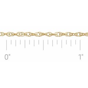 18K Yellow 1.5 mm Rope Chain by the Inch