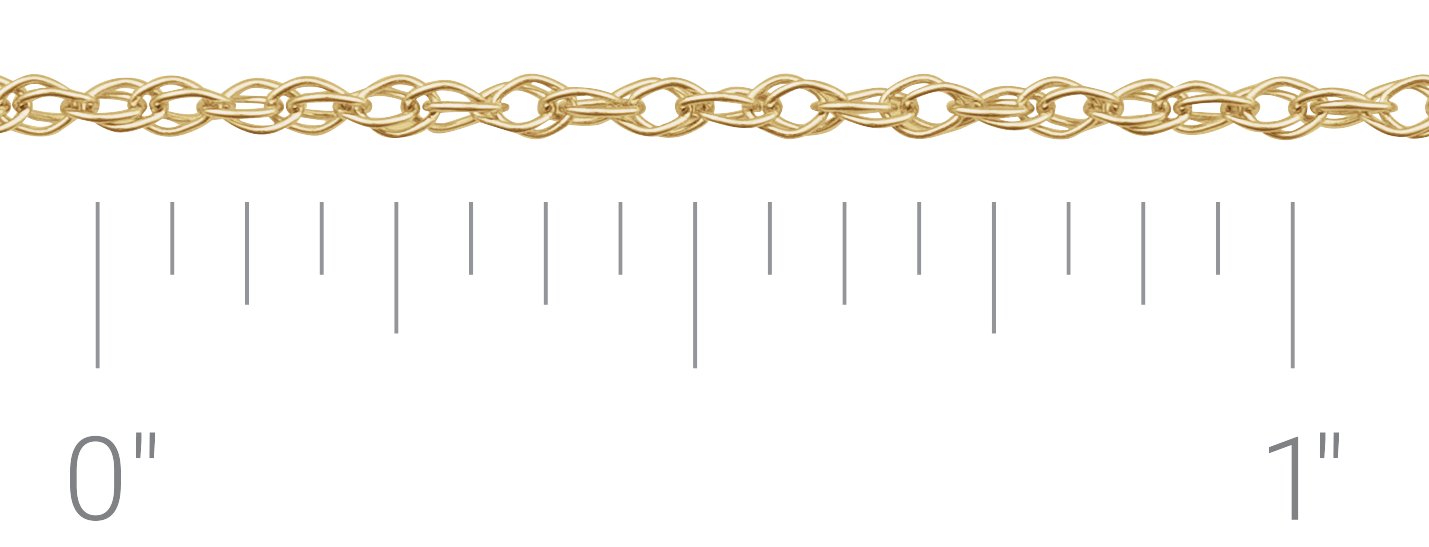14K Yellow 1.25 mm Rope Chain by the Inch