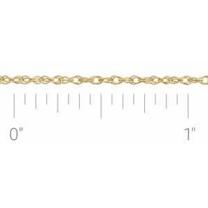 10K Yellow 1.25 mm Rope Chain by the Inch