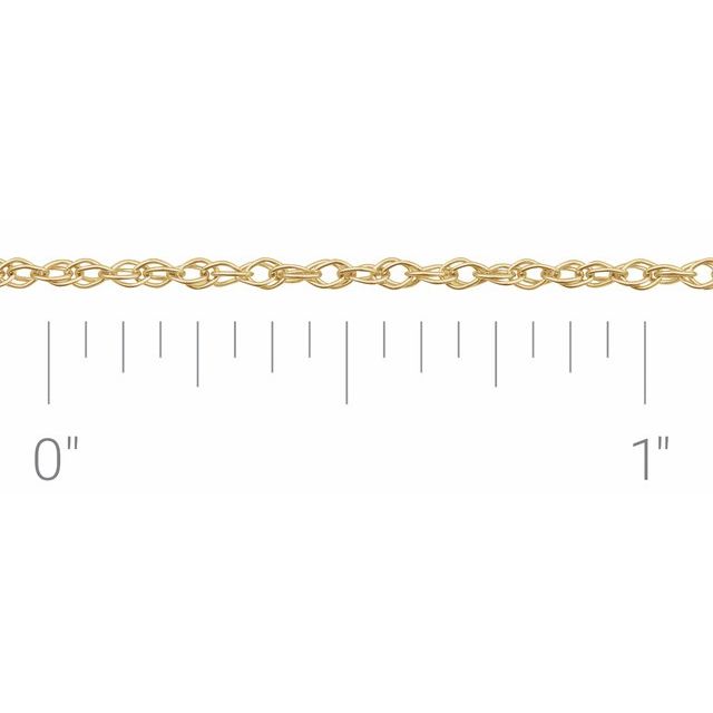 18K Yellow 1.25 mm Rope Chain by the Inch