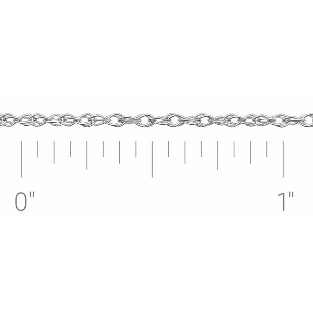 18K White 1.25 mm Rope Chain by the Inch