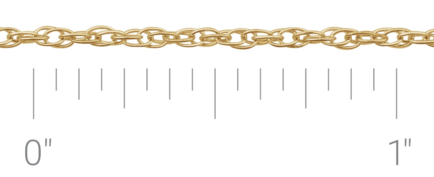 14K Yellow 1.5 mm Rope Chain by the Inch
