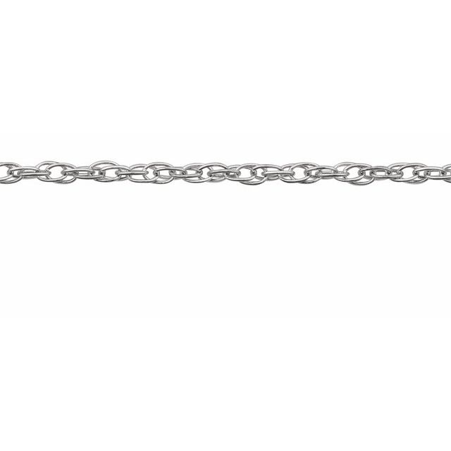 14K White 1.5 mm Rope Chain by the Inch
