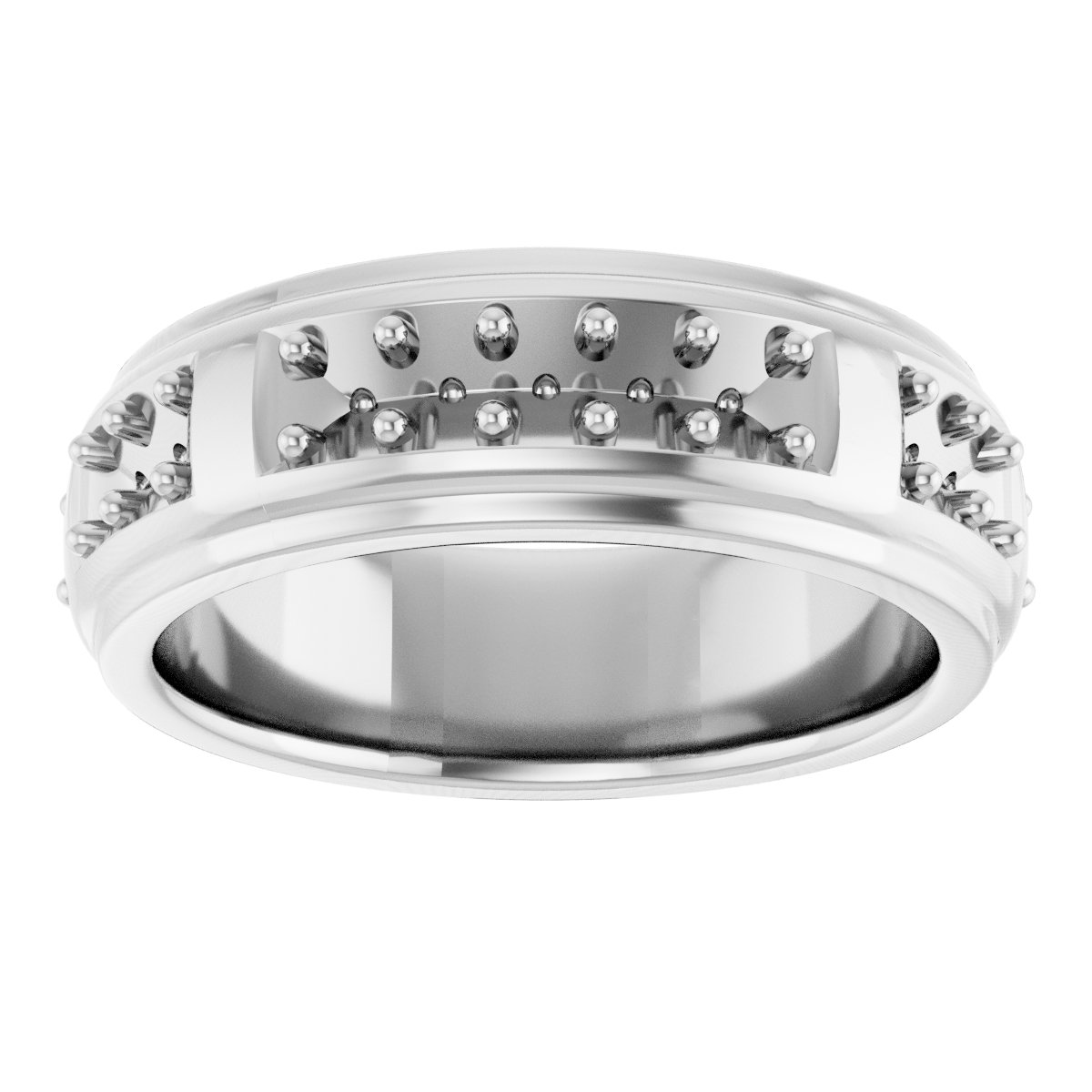 2.3 mm Asscher Mens Band Mounting view 3