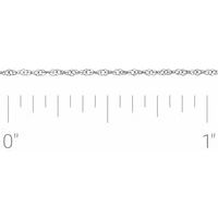 14K White .75 mm Rope Chain by the Inch 
