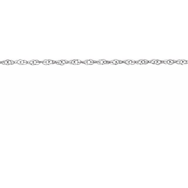 14K White .75 mm Rope Chain by the Inch 