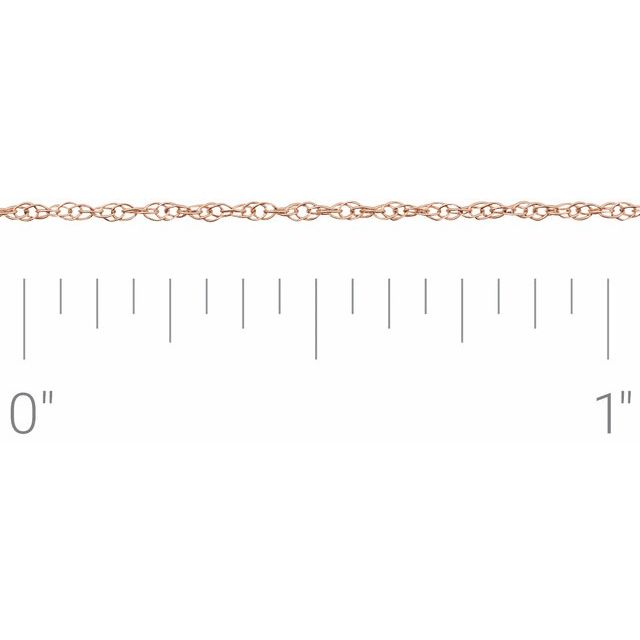 14K Rose .75 mm Rope Chain by the Inch 