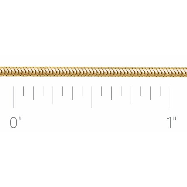 14K Yellow 1.5 mm Round Snake Chain by the Inch