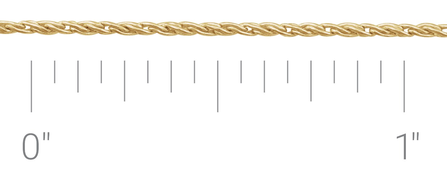 14K Yellow 1 mm Twisted Wheat Chain by the Inch
