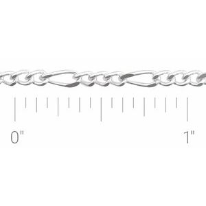 Sterling Silver 2.5 mm Figaro Chain by the Inch
