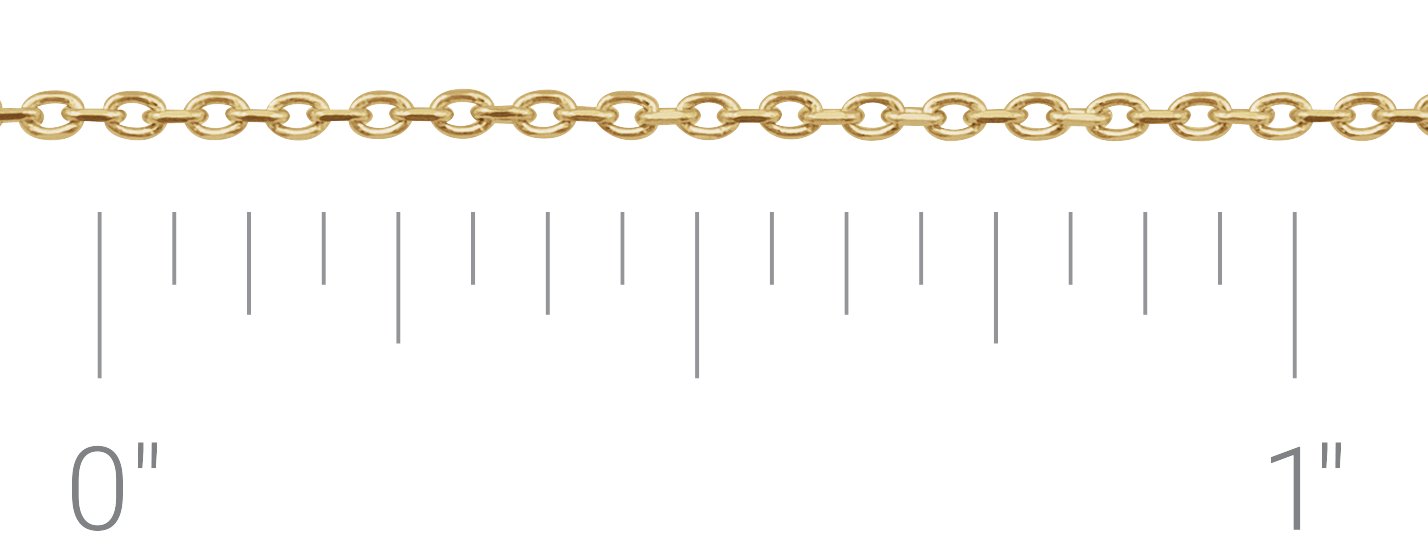 14K Yellow 1 mm Diamond-Cut Cable Chain by the Inch