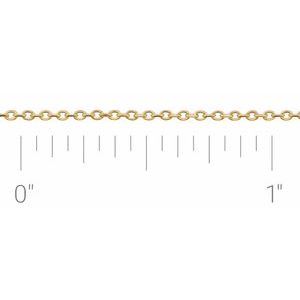 18K Yellow 1 mm Diamond-Cut Cable Chain by the Inch