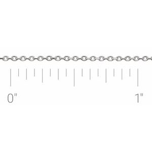 18K White 1 mm Diamond-Cut Cable Chain by the Inch