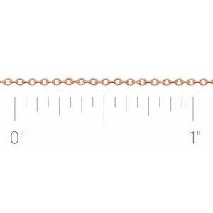 14K Rose 1 mm Diamond-Cut Cable Chain by the Inch