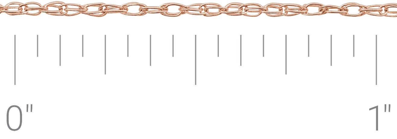 14K Rose 1 mm Rope Chain by the Inch