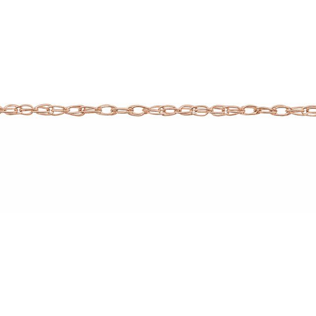 18K Rose 1 mm Rope Chain by the Inch
